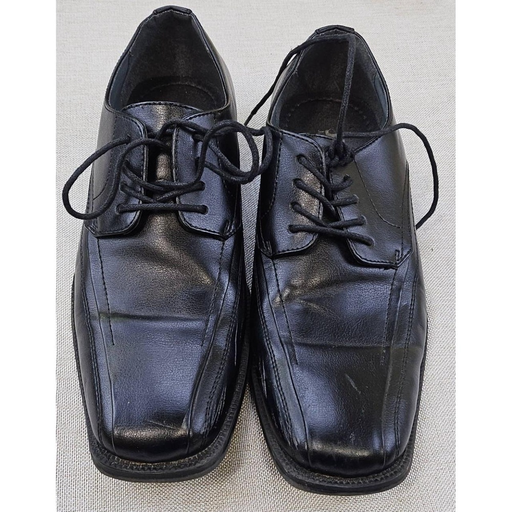J Ferrar JF Derby Squared Toe Dress Shoes Black Lace Up Formal 014-2902 Mens 8M